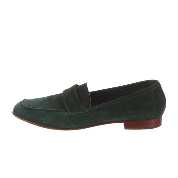 Mansur Gavriel Shoes - Mansur Gabvriel Classic Flat Loafer Suede Green